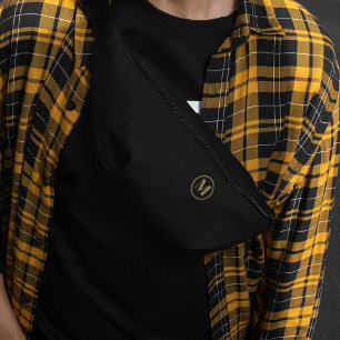 Sacs Banane Monogramme noir or personnalisé l minimaliste élég