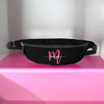 Sacs Banane Monogramme noir rose chaud Nom de la fille Script<br><div class="desc">Ajoutez une pop de couleur à votre tenue avec notre Hot Pink Monogram Name Girl's Script Fanny Pack ! Doté d'un design rose vif, ce pack de mamie est personnalisé avec votre nom dans une police de script élégante pour une touche personnalisée. Parfait pour transporter des produits de première nécessité...</div>