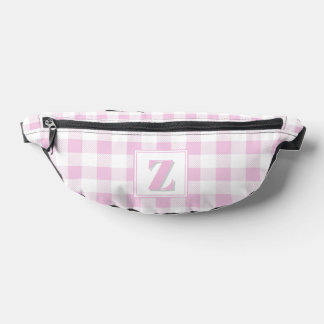 Sacs Banane Monogramme personnalisable gingham rose élégant bl