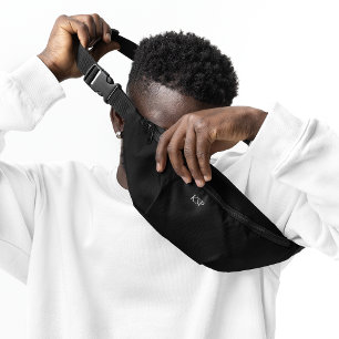 Sacs Banane Monogramme personnalisé noir solide