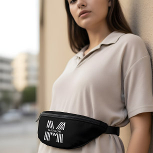 Sacs Banane Monogramme Rétro Noir moderne