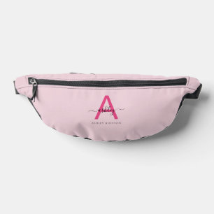 Sacs Banane Monogramme rose chaud Nom de la fille Script