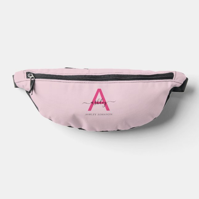 Sacs Banane Monogramme rose chaud Nom de la fille Script (Poser)