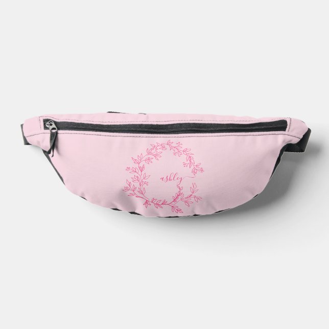 Sacs Banane Monogramme rose chaud Nom de la fille Script (Poser)