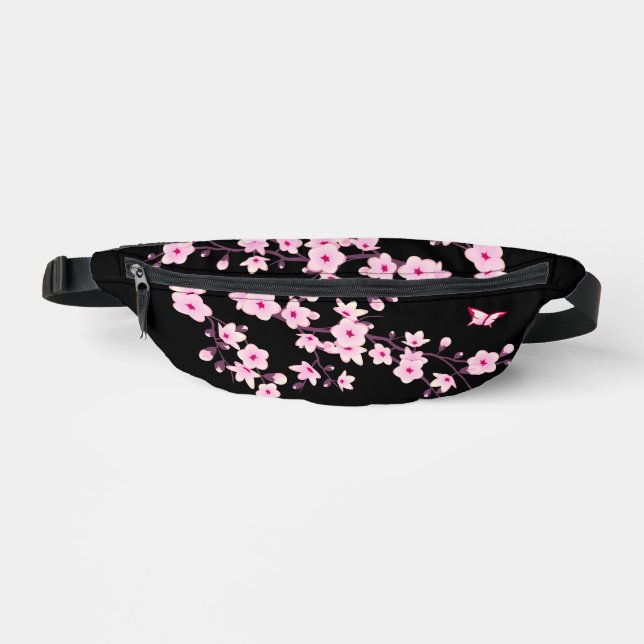 Sacs Banane Monogramme rose noire en fleurs de cerisier (Recto)