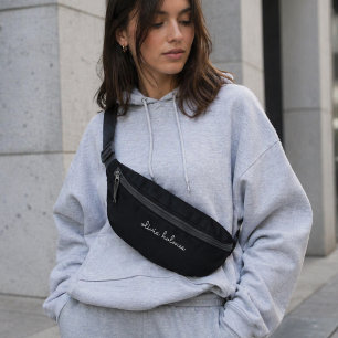 Sacs Banane Monogramme Tendance   Nom de Script Noir Moderne