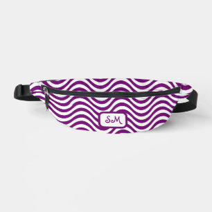 Sacs Banane Monogramme violet blanc ondulée rayures psychédéli