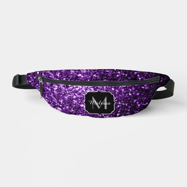 Sacs Banane Monogramme violet faux parties scintillant (Recto)