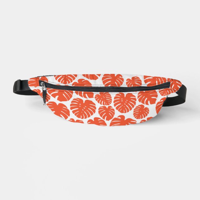 Sacs Banane Monstera - Orange et blanc (Recto)