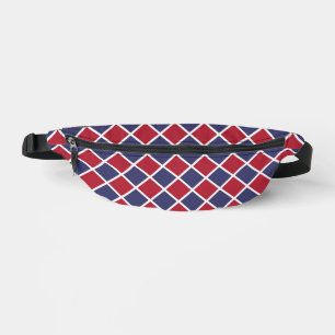 Sacs Banane Motif à carreaux diamant arlequin rouge bleu blanc