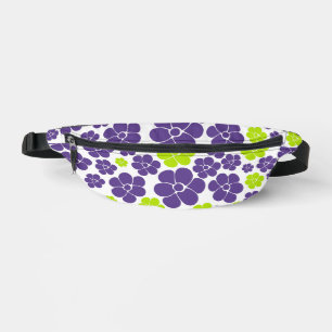 Sacs Banane Motif à fleurs en vert citron et violet