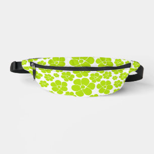 Sacs Banane Motif à fleurs en vert et blanc citron
