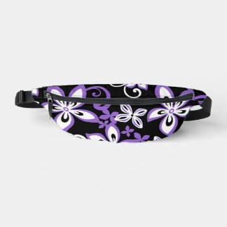 SACS BANANE MOTIF ALOHA HAWAII EN NOIR/POURPLE