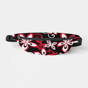 SACS BANANE MOTIF ALOHA HAWAII EN NOIR/ROUGE