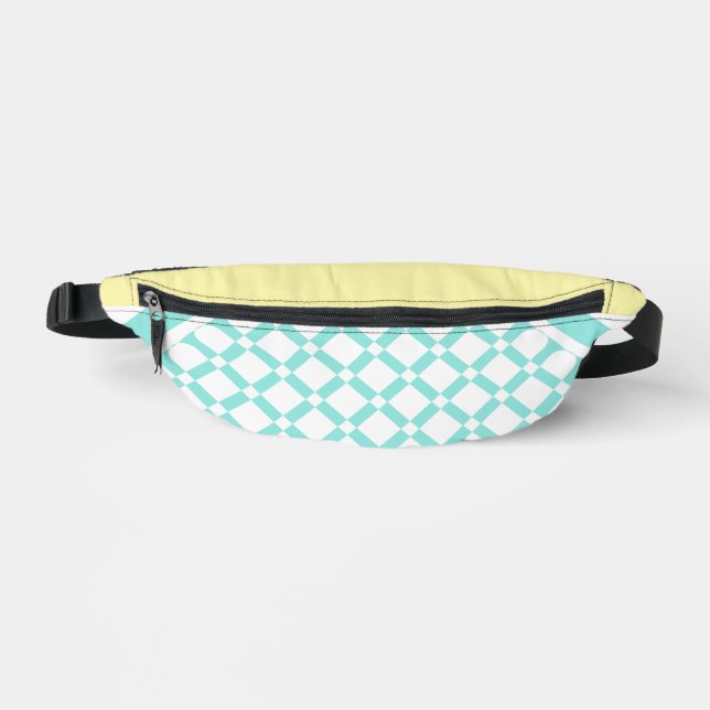 Sacs Banane Motif Aqua Diamond Check avec Jaune Douce (Recto)
