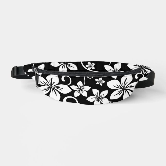SACS BANANE MOTIF BLEU HAWAII EN NOIR (Recto)