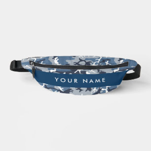 Sacs Banane Motif camouflage neige hivernale bleue Personnalis
