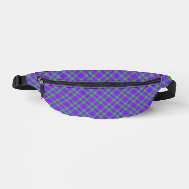 Sacs Banane Motif carreaux violet vert (Recto)