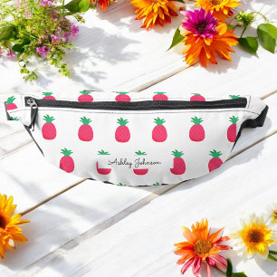Sacs Banane Motif Chic Ananas Rose Blanc