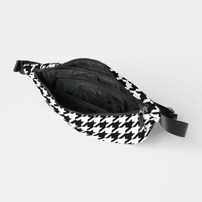 Sacs Banane Motif classique en Houndstooth : Noir & Blanc Vint (Ouvrir)