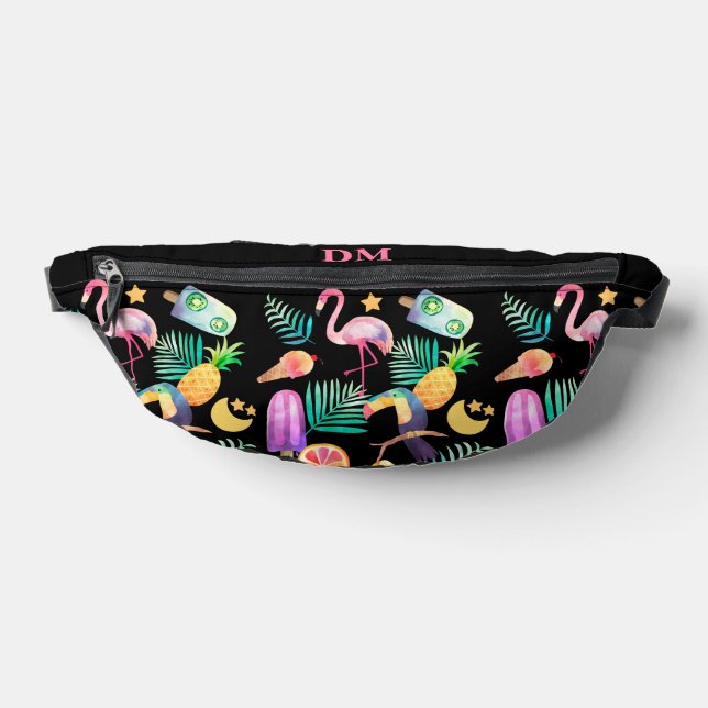 Sacs Banane Motif d'ananas aux oiseaux tropicaux (Poser)