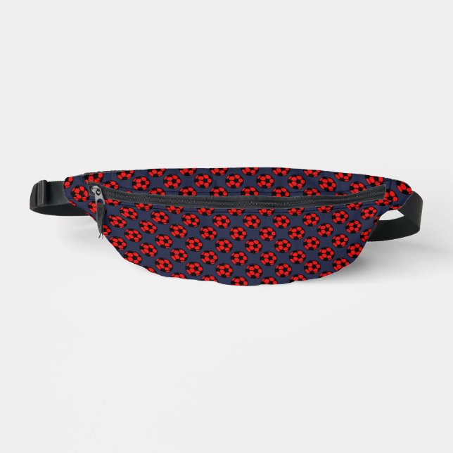 Sacs Banane Motif de balle de football rouge (Recto)