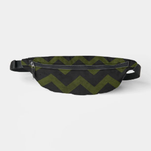 Sacs Banane Motif de chevron vintage gris foncé de l'armée