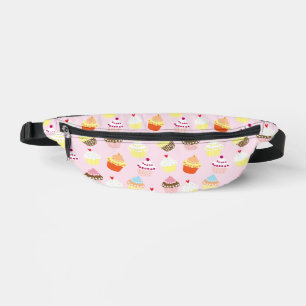 Sacs Banane Motif DE CUPCAKES JAUNE ROSE