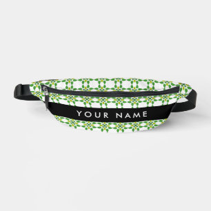 Sacs Banane Motif de feuille, feuilles vertes, votre nom