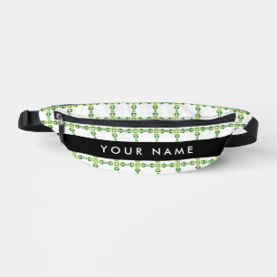 Sacs Banane Motif de feuille, feuilles vertes, votre nom