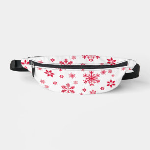 Sacs Banane Motif de flocon de neige, Flammes de neige rouges,