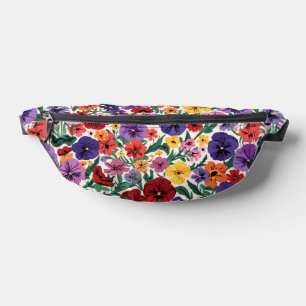 Sacs Banane Motif de jardin floral de pensées printanières lum