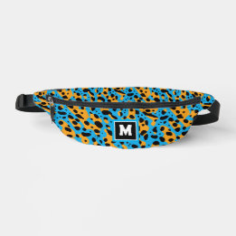Sacs Banane Motif de léopard abstrait coloré cool Monogramme