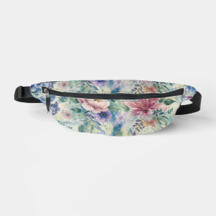Sacs Banane Motif de libellule florale à l'aquarelle