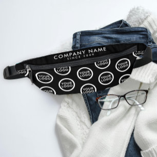 Sacs Banane Motif de logo promotionnel noir blanc chic