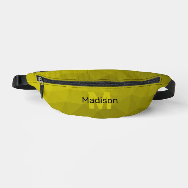 Sacs Banane Motif de maillage géométrique dégradé jaune (Recto)