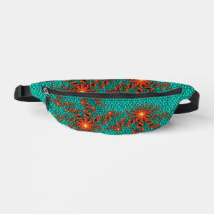 Sacs Banane Motif de mandala abstrait noir sarcelle
