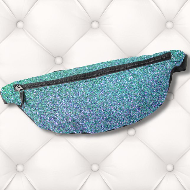 Sacs Banane Motif de Parties scintillant Turquoise bleu vert t (Trendy Gradient Ombre Green Teal Blue Glitter Fanny Pack)