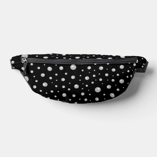 Sacs Banane Motif de perle sur fond noir (Poser)