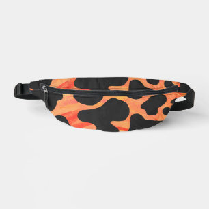 Sacs Banane Motif de vache noir et orange