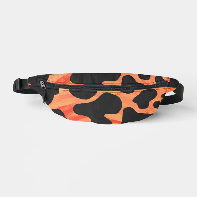 Sacs Banane Motif de vache noir et orange (Recto)