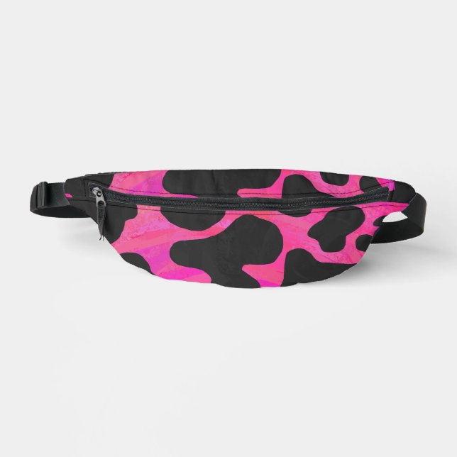 Sacs Banane Motif de vache rose et noire (Recto)
