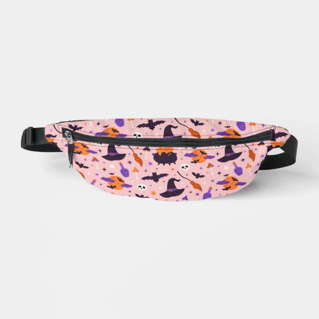 Sacs Banane Motif d'Halloween mou et rose (Recto)