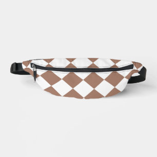 Sacs Banane Motif diamant en blanc et Mocha Mousse