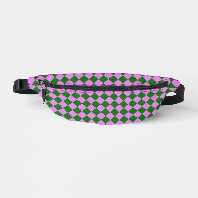 Sacs Banane Motif diamant Pink Green Checker (Recto)