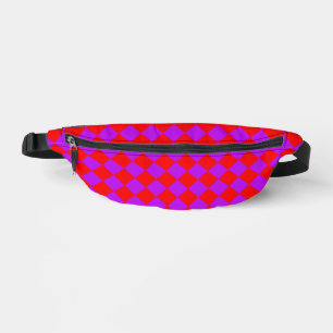 Sacs Banane Motif diamant rouge pourpre Checker
