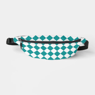 Sacs Banane Motif diamant turquoise blanc Checker