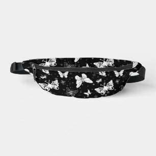 Sacs Banane Motif d'illustration noir blanc papillon