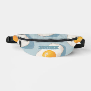 Sacs Banane Motif d'oeuf frit personnalisé amusant bleu drôle