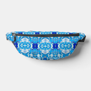 Sacs Banane Motif en carreaux bleu turquoise, gris et cobalt